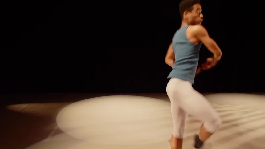 Male ballerina performs ballet on the stage