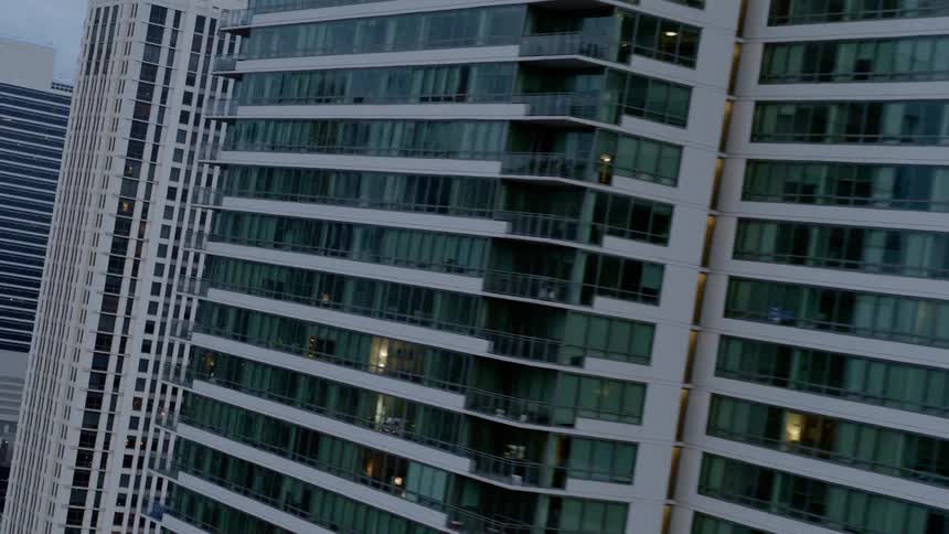 Chicago skyscrapers downtown  tilted