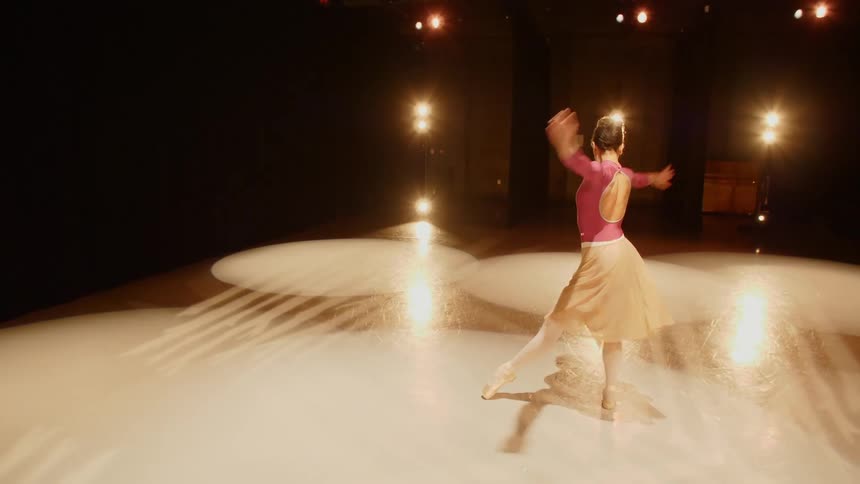 Female ballerina dances on the stage