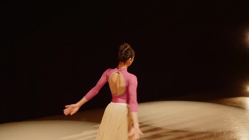Female ballerina performs ballet on the stage