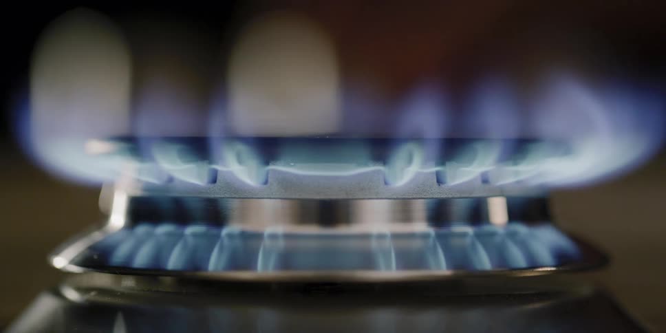 View of low and high flame on the gas stove