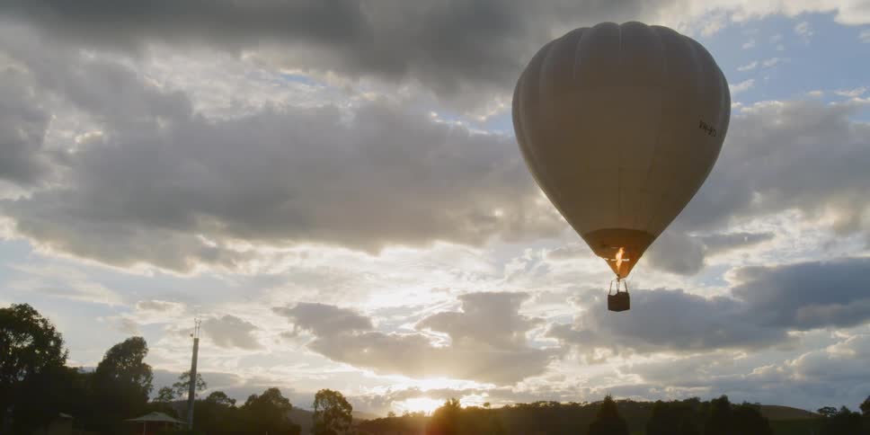 A hot air balloon in the sky