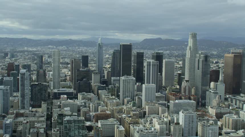 Aerial view of Los Angeles during the Covid-19 Pandemic