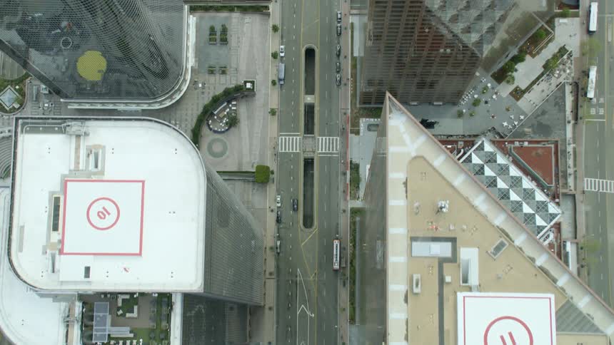 Downtown Los Angeles streets very quiet during Covid-19