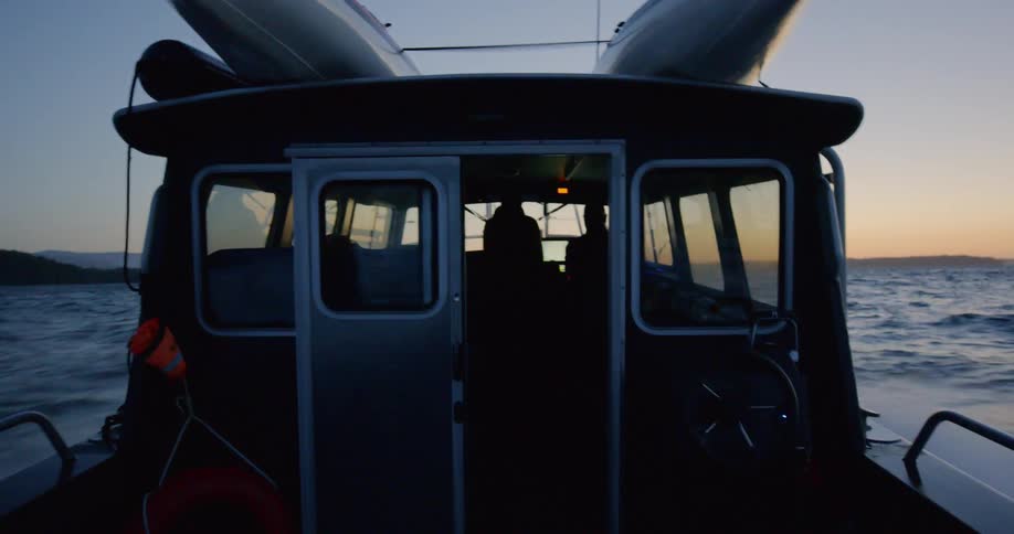 Boat travels over the ocean water