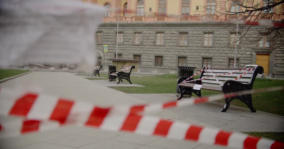 The park is taped off to bar people from going in