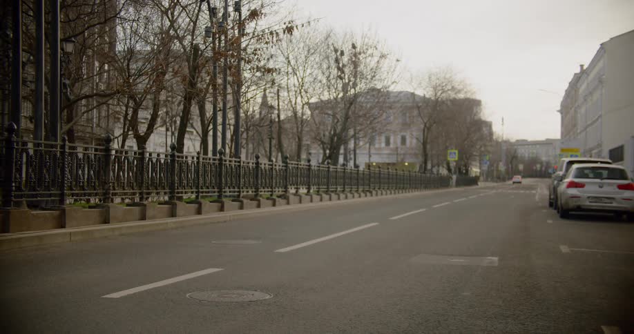 View of empty street as a precaution due to corona virus in the city