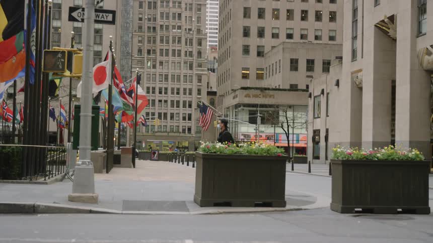 Empty downtown street as a precaution due to coronavirus