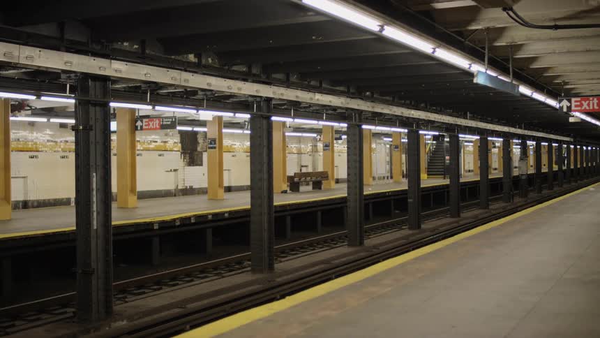 View of the empty subway