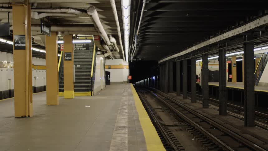 Empty view of the subway