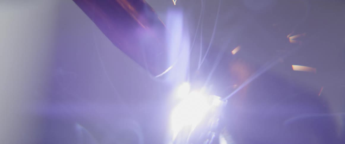Sparks fly from welding