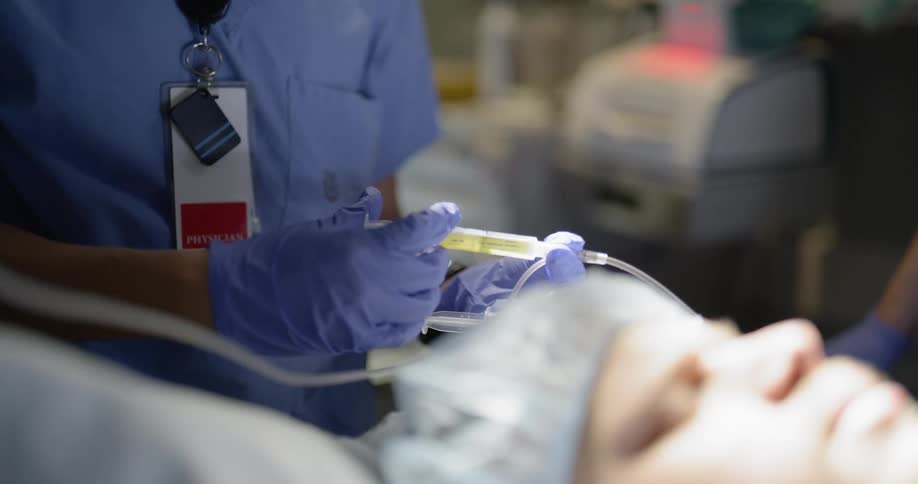 A patient is undergoing surgery at a hospital