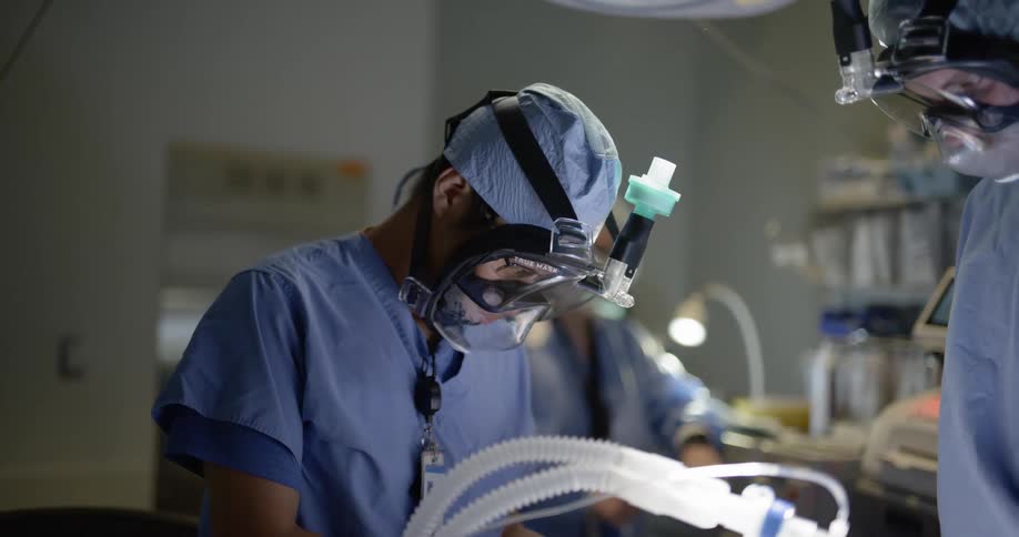 A doctor in an operating room
