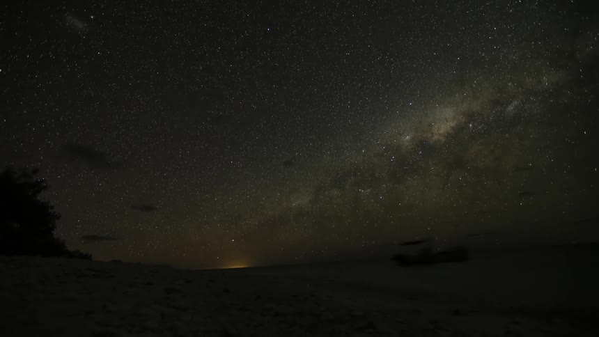Timelapse of a beach at night