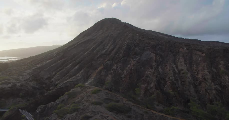 Aerial view of mountain range at day