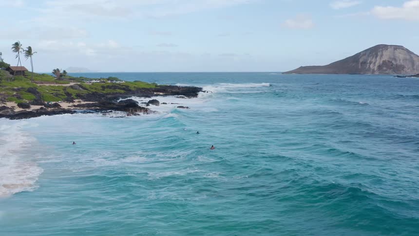Waves are moving towards the coast