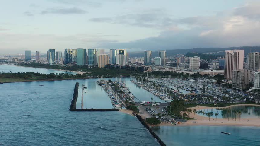 The ports near the city are full of boats