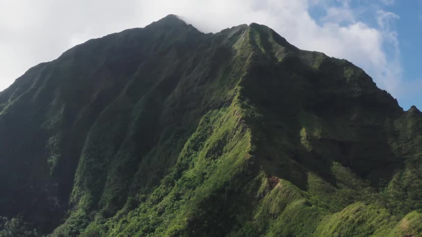 A large grass covered mountain