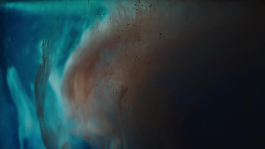 Brown and blue that looks like brown paint submerged in water