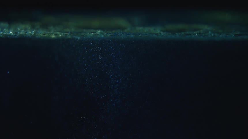 Bubbles rising in a dark liquid