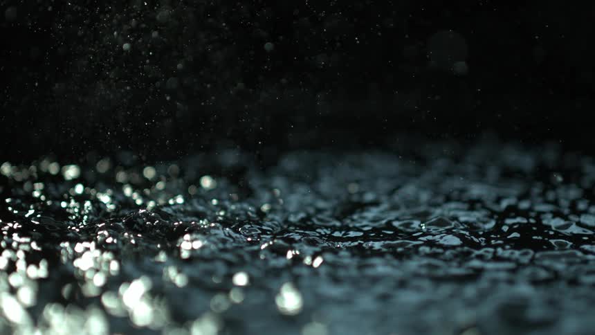 The water slowly drops into the pool