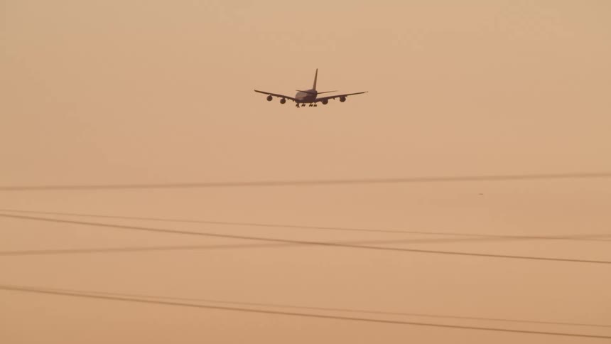 An airplane is about to land