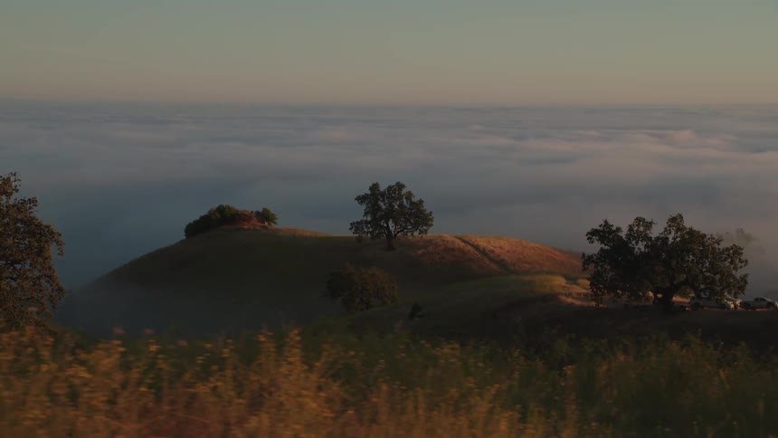 Cloud covered hills