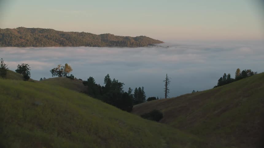 Hills with trees with the sky and clouds in the background