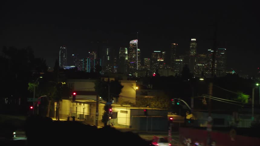 Buildings and cars in a city