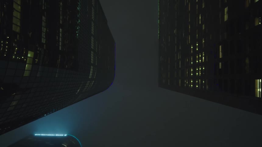 Birds eye view of skyscrapers