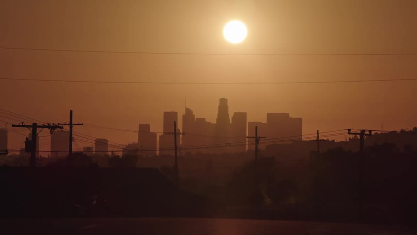 The sun above the skyline
