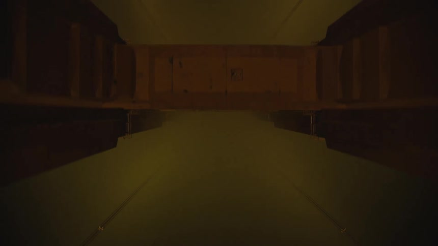 Traveling on a suspension bridge on a foggy night then looking straight up