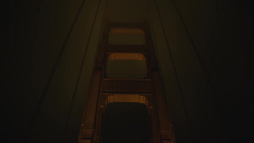 Traveling on a bridge and looking straight up