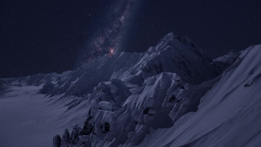 Outer space is easily seen near the mountains