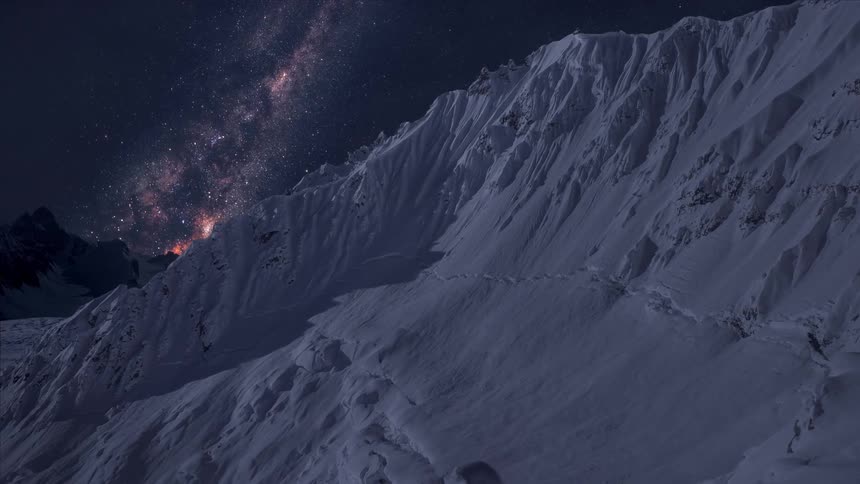 The universe shows near the mountain