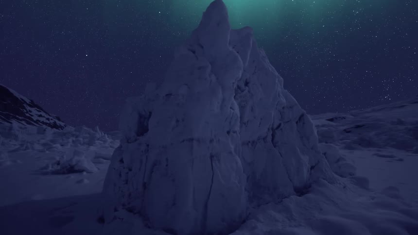 A starry sky in an arctic area