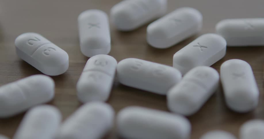 Medicine pills on table