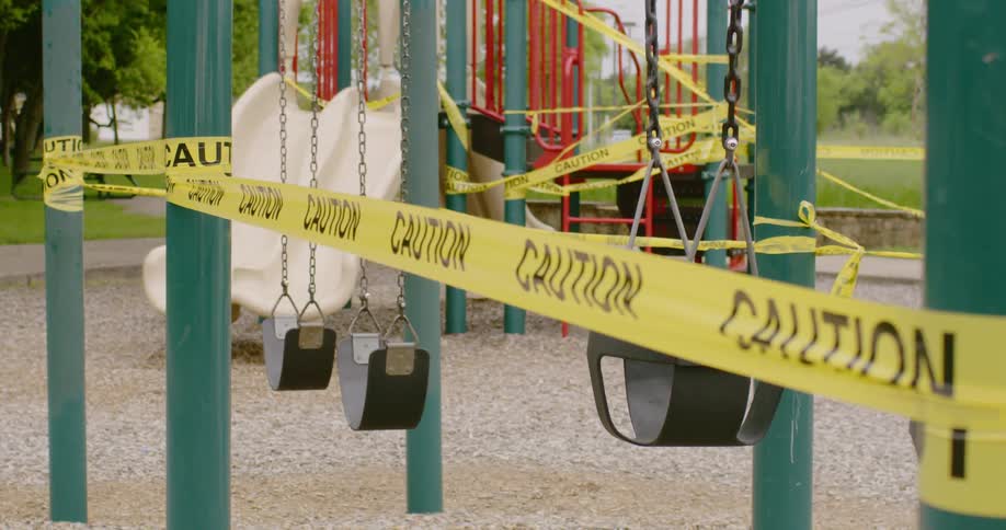 The park is closed and taped off with caution tape