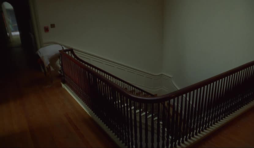 Man breaks down mentally and goes upstairs in the luxurious house