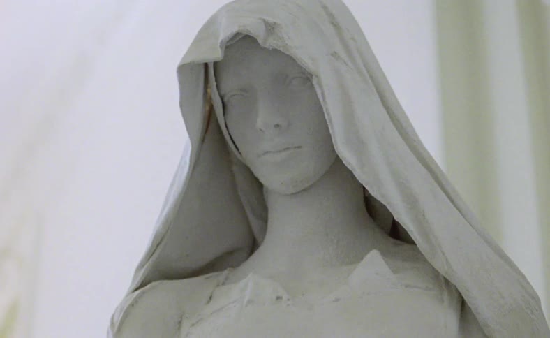 A statue of a woman with a veil