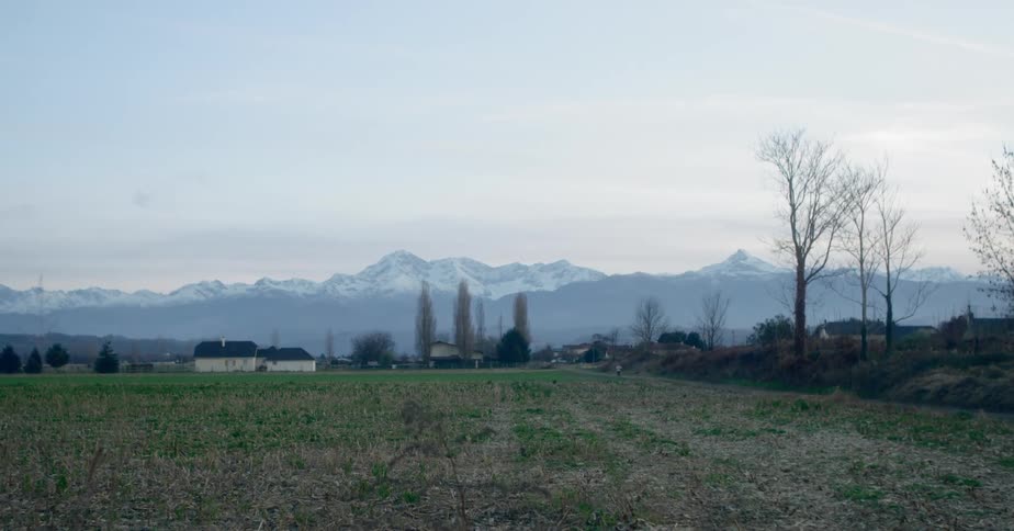 The field is empty in the rural area