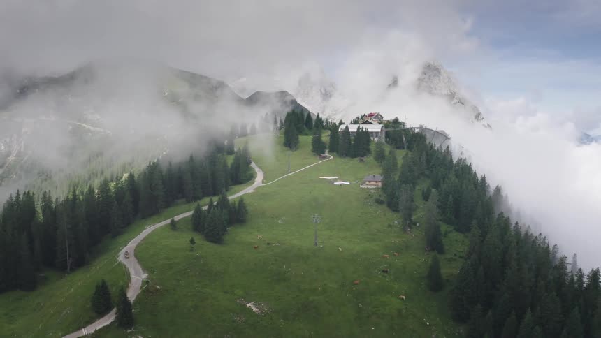 A house on the top of a mountain