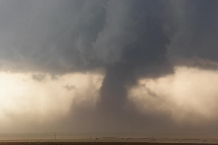 Tornado travels across the plains