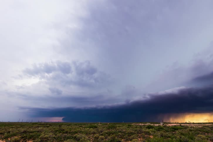 Dark stormy clouds gather over the plains