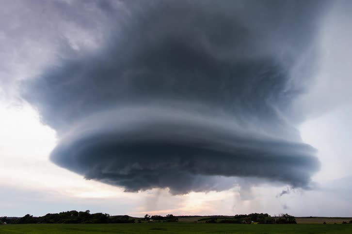 A supercell moving across Nebraska