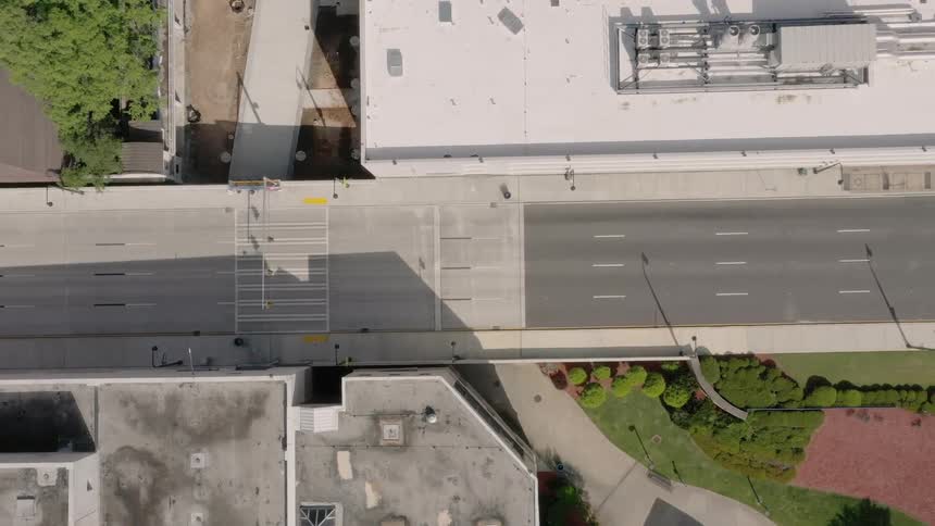 The overpass is empty that runs through the city