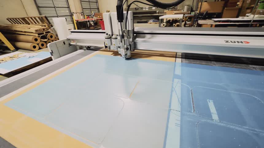 Machine tool does cutting and shaping in the warehouse