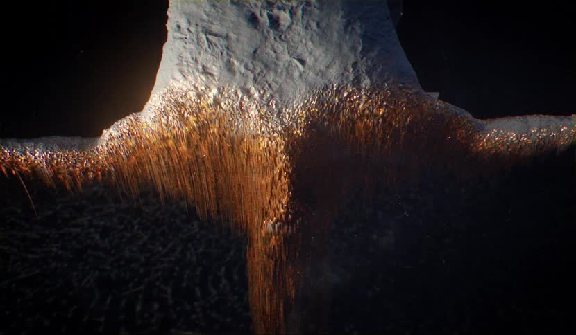 Grains move in a digital image