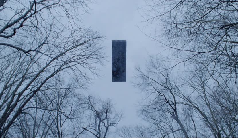A box rises up through the air