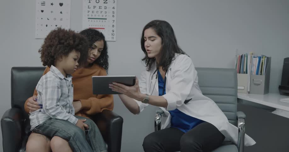 The doctor shares results with the patient